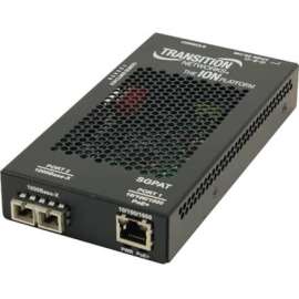 Transition Networks SGPAT1013-105 Transceiver/Media Converter, Network (RJ-45), 1x PoE+ (RJ-45) Ports, 1 x SC Ports, Multi-mode