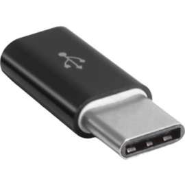 4XEM USB Type-C to USB Type-B Micro Adaptor, 1 Pack, 1 x Type C USB 2.0 USB Male, 1 x Type B Micro USB Female, Black