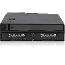 Cremax Icy Dock ToughArmor MB602SPO-B Drive Enclosure for 5.25", Serial ATA/300 Host Interface Internal, Black, 2 x HDD Supported, 2 x SSD Supported
