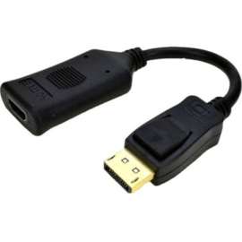 4XEM 4K Displayport to HDMI Female Adapter, 5.35" DisplayPort/HDMI A/V Cable for Audio/Video Device, Monitor, TV, Projector, Graphics Card, DVD Player, Blu-ray Player, HDTV, Notebook, First End: 1 x 20-pin DisplayPort 1.2 Digital Audio/Video, Male, Second