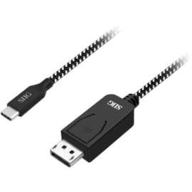 SIIG USB Type-C to DisplayPort Cable, 2M, DisplayPort/USB-C A/V Cable for Audio/Video Device, Computer, Tablet, Ultrabook, Notebook, Monitor, Projector, HDTV, MacBook, MacBook Pro, Chromebook, First End: 1 x USB Type C, Male
