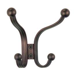 iDesign 5.5 in. L Bronze Brown Steel Medium/Large York Lyra Quad Hook 1 pk