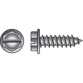 Hillman No. 8 X 2 in. L Slotted Hex Washer Head Sheet Metal Screws 100 pk