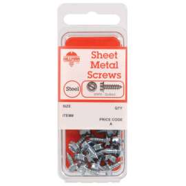 Hillman No. 8 X 1/2 in. L Slotted Hex Washer Head Sheet Metal Screws 100 pk