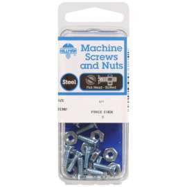 Hillman No. 6-32 X 3/4 in. L Slotted Flat Head Zinc-Plated Steel Machine Screws 10 pk