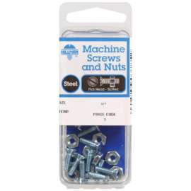 Hillman No. 8-32 X 1 in. L Slotted Flat Head Zinc-Plated Steel Machine Screws 10 pk