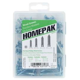 Hillman Homepak Assorted X Various in. L Phillips Zinc-Plated Wood Screw Assortment