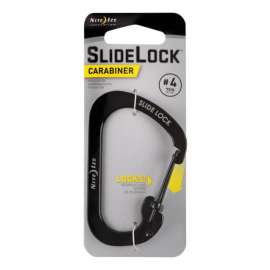 Nite Ize SlideLock 3.1 in. D Stainless Steel Black Carabiner Key Holder