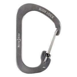 Nite Ize SlideLock 3.1 in. D Stainless Steel Silver Carabiner Key Holder