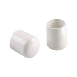 Shepherd Hardware Vinyl Leg Tip White Round 4 pk