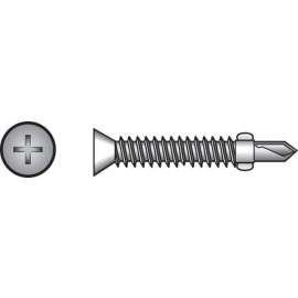 Hillman No. 12-24 X 2-1/2 in. L Phillips Flat Head Self- Drilling Screws 100 pk