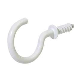 Hillman Large White Metal 7/8 in. L Cup Hook 1 lb 8 pk