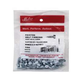 Malco No. 8 Sizes X 3/4 in. L Slotted Hex Washer Head Sheet Metal Screws 100 pk