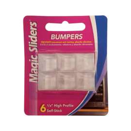 Magic Sliders Vinyl Self Adhesive Bumper Pads Clear Square 3/4 in. W X 3/4 in. L 6 pk