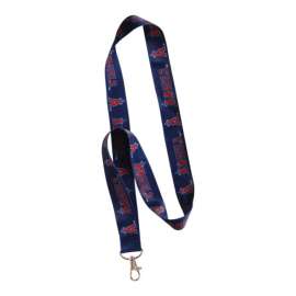 Hillman MLB Los Angeles Angels Polyester Blue/Red Coined-Edge Split Ring Lanyard