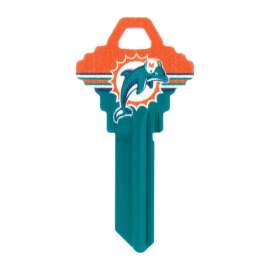 Hillman Miami Dolphines Painted Key House/Office Universal Key Blank Single