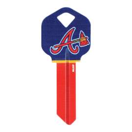 Hillman MLB Atlanta Braves House/Office Key Blank 66 KW1 Single For Kwikset Locks