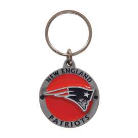 Hillman New England Patriots Metal Silver Decorative Key Chain
