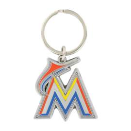 Hillman Miami Marlins Metal Silver Decorative Key Chain