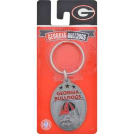 Hillman Georgia Bulldogs Metal Silver Decorative Key Chain