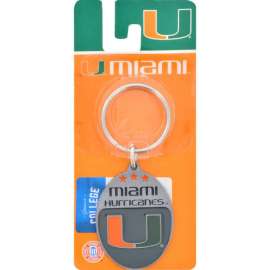 Hillman Miami Hurricanes Metal Silver Decorative Key Chain