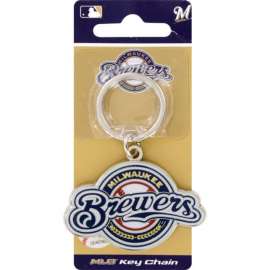 Hillman Milwaukee Brewers Metal Silver Decorative Key Chain