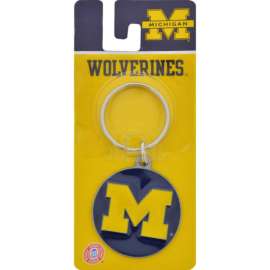 Hillman University of Michigan Metal Silver Decorative Key Chain