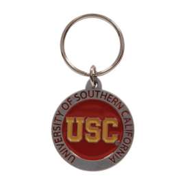Hillman NCAA University of Southern California Nickel-Plated Steel Silver Round Key Ring