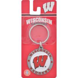 Hillman Wisconsin Badgers Metal Silver Decorative Key Chain