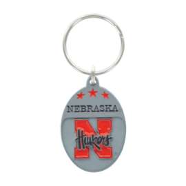 Hillman Nebraska Huskers Metal Silver Decorative Key Chain