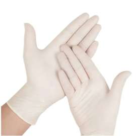 Vertek Latex Disposable Gloves Medium White Powdered 100 pk