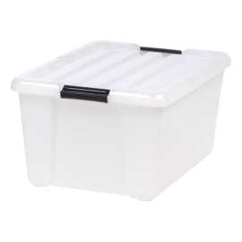 IRIS 45 qt Clear Storage Box 10.70 in. H X 15.70 in. W X 21.65 in. D Stackable