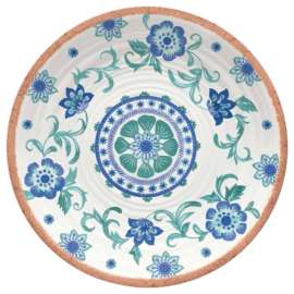 TarHong Multicolored Melamine Rio Turquoise Floral Platter 1 pc