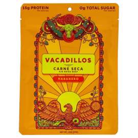Vacadillos Carne Seca Habanero Beef Strips 2 oz Bagged