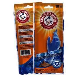 Arm & Hammer Nitrile Disposable Gloves One Size Fits Most Blue Powder Free 10 pk