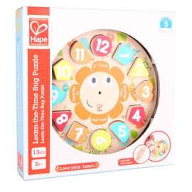 Hape Toys Chunky Clock Puzzle Hardwood Assorted 13 pc