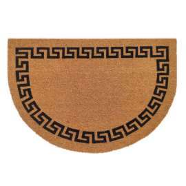 First Concept 36 in. L X 24 in. W Black/Brown Greek Key Coir Door Mat