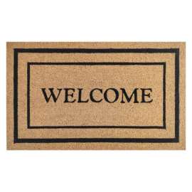 First Concept 30 in. L X 18 in. W Black/Brown Welcome Coir Door Mat
