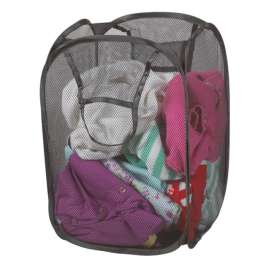 Pop Open Black Duramesh Nylon Pop-up Laundry Hamper