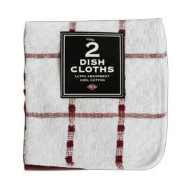 Ritz Paprika Cotton Check/Solid Dish Cloth 2 pk