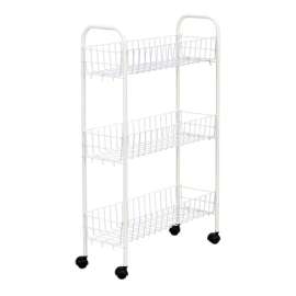 Household Essentials Slimline 30 in. H X 19.5 in. W X 7 in. D Metal 3-Shelf 3 Shelf Laundry Rack