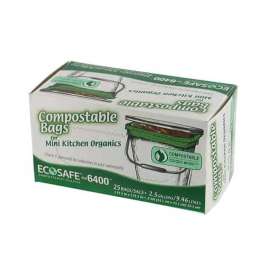 Eco-Safe Compostable 2.6 gal Trash Bags Twist Tie 25 pk