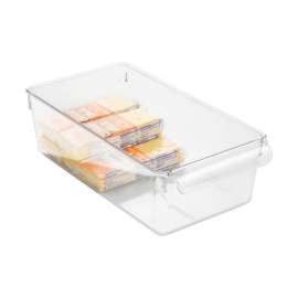 iDesign Clear Storage Bin 3.5 in. H X 6 in. W X 11.5 in. D Stackable