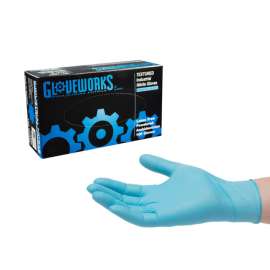 Gloveworks Nitrile Disposable Gloves X-Large Blue Powdered 100 pk