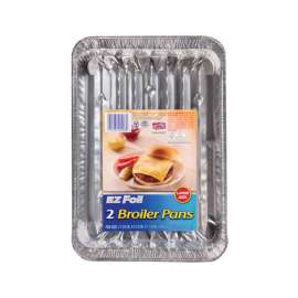 Hefty EZ Foil 8-1/2 in. W X 11-3/4 in. L Super Broiler Pan Silver 2 pk