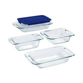 Pyrex 9 in. W X 13 in. L Bake and Store Set Blue/Clear 5 pc