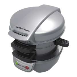 Hamilton Beach 5.6 in. L X 6.3 in. W Metal Nonstick Surface Gray/Black Breakfast Sandwich Maker