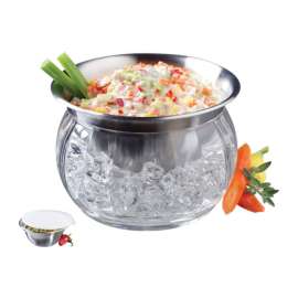 Prodyne Stainless Steel chip and dip bowl Bowl and Dip Cup on Ice 1 pk