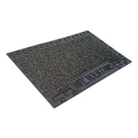 GrassWorx 30 in. L X 18 in. W Black Wipe Your Paws Polyethylene Door Mat