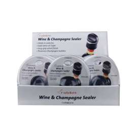 Rabbit Black Rubber/Stainless Steel Wine and Champagne Sealer